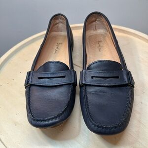Biden Navy Leather Driving Penny Loafer Shoes Size 40 (9.5)